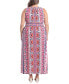 Фото #2 товара Plus Size Halter Keyhole Printed Maxi Dress