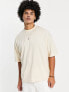 ASOS Actual oversized t-shirt with health and wellbeing back logo print in ecru