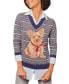 Фото #5 товара Women's Dog Scarf Layered-Look V-Neck Sweater