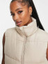 New Look Petite cropped gilet in mink