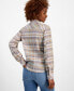 ფოტო #2 პროდუქტის Women's Plaid Long-Sleeve Roll-Tab Shirt