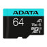 Фото #1 товара Карта памяти микро SD Adata AUSDX64GUI3V30SA2 64 Гб