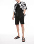 Topman oversized plisse short in black