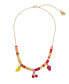 ფოტო #1 პროდუქტის Faux Stone Fruit Charm Bib Necklace