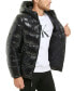 Фото #3 товара Men's High Shine Hooded Puffer Jacket