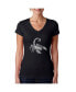 ფოტო #1 პროდუქტის Women's Word Art V-Neck T-Shirt - Types of Scorpions
