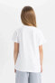 Kız Çocuk T-shirt Beyaz Z7718a6/wt34