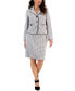 Women's Polka-Dot Three-Button Skirt Suit, Regular and Petite Sizes