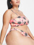 Фото #4 товара COLLUSION Plus tie dye sun print bikini top with double stap in pink