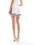 ASOS DESIGN rik rak tailored shorts in mono