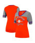 ფოტო #1 პროდუქტის Women's Orange, Heathered Gray Clemson Tigers There You Are V-Neck T-shirt