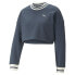 Фото #1 товара Puma Oa X Cropped Crew Neck Sweatshirt Womens Blue Casual Tops 52345816