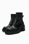 High-heel track sole ankle boots