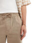 ASOS DESIGN straight leg pull on trouser in beige