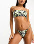 Weekday Aura bandeau bikini top in bliss lime exclusive to ASOS