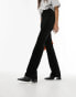 Фото #4 товара Topshop brushed rib straight leg trouser in black