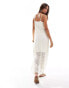 Фото #3 товара Vero Moda crochet overlay jersey maxi dress in cream