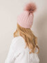 Фото #17 товара Женская вязаная шапка с подворотом и помпоном черная Factory Price