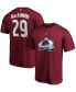 Фото #4 товара Men's Nathan MacKinnon Burgundy Colorado Avalanche Team Authentic Stack Name and Number T-Shirt