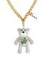 Фото #2 товара Betsey Johnson faux Stone Bear Convertible Ornament Necklace