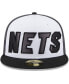 ფოტო #3 პროდუქტის Men's White, Black Brooklyn Nets Back Half 9FIFTY Fitted Hat