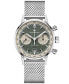Men's Swiss Intra-Matic Chronograph H Stainless Steel Mesh Bracelet Watch 40mm