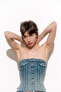 Denim trf corsetry-inspired top