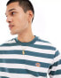 Фото #3 товара Dickies rivergrove striped t-shirt in dark green and white