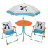 FUN HOUSE 713095 INDIAN PANDA Gartenmbel mit Tisch, 2 Klappsthlen und einem Sonnenschirm fr Kinder