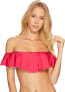 Фото #1 товара Trina Turk 262854 Women's Bandeau Fuchsia Ruffle Bikini Top Swimwear Size 6