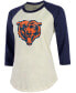 Фото #3 товара Women's Justin Fields Cream, Navy Chicago Bears Player Name Number Raglan 3/4 Sleeve T-shirt