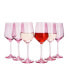 Фото #1 товара Blush Pink Colored Wine Glasses Hand Blown, 12 oz Set of 6