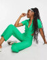 Фото #1 товара ASOS DESIGN jersey rib collar retro jumpsuit in green