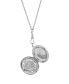 ფოტო #2 პროდუქტის Women's Silver Tone Black Cameo Round Filigree Locket Necklace