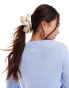 DesignB London puffy satin hair scrunchie in blush - фото #3