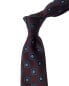 Canali Maroon Floral Square Silk Tie Men's Red Os
