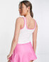 Daisy Street Active crop vest in white and pink