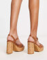 French Connection chunky cork style platform sandals in tan