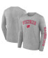 Фото #1 товара Men's Heather Gray Wisconsin Badgers Distressed Arch Over Logo Long Sleeve T-shirt