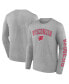 Men's Heather Gray Wisconsin Badgers Distressed Arch Over Logo Long Sleeve T-shirt