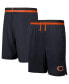 Men's Navy Chicago Bears Cool Down Tri-Color Elastic Training Shorts