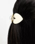 Glamorous heart hair claw clip in white