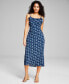 Фото #1 товара Women's Sleeveless Ruffled Midi Dress, Created for Macy's