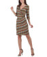 ფოტო #4 პროდუქტის Women's Knee Length Faux Wrap Dress