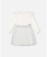 ფოტო #1 პროდუქტის Big Girls Long Sleeve Dress With Glittering Tulle Skirt Off White