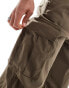 Hollister cotton nylon loose fit parachute cargo joggers in brown