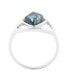 Фото #3 товара North Star Genuine Green Seraphinite Sterling Silver Diamond Ring