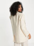 Фото #2 товара Topshop relaxed oversized mensy blazer in cream