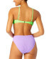 Фото #2 товара Salt & Cove Juniors' Colorblocked One-Piece Monokini, Created for Macy's