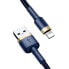 Фото #2 товара Wytrzymały nylonowy kabel przewód USB Iphone Lightning QC3.0 1.5A 2M niebieski